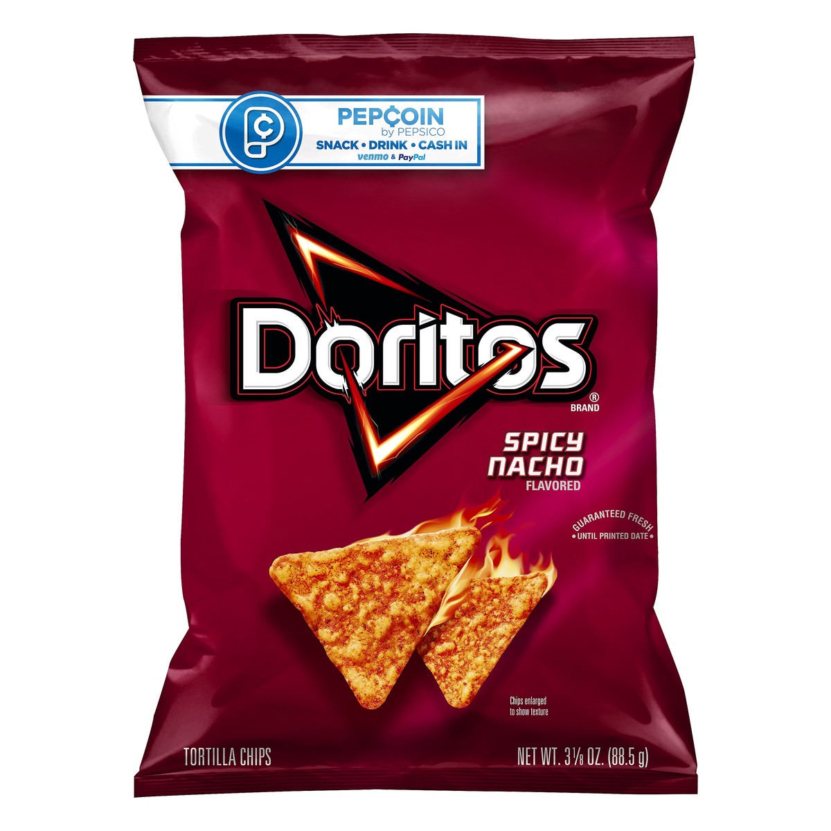 slide 5 of 6, Doritos Spicy Nacho Flavored Tortilla Chips 3.125 oz, 3.12 oz