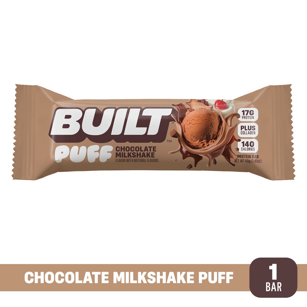 slide 6 of 6, Built™ Chocolate Milkshake Puff Protein Bar, 1 ct