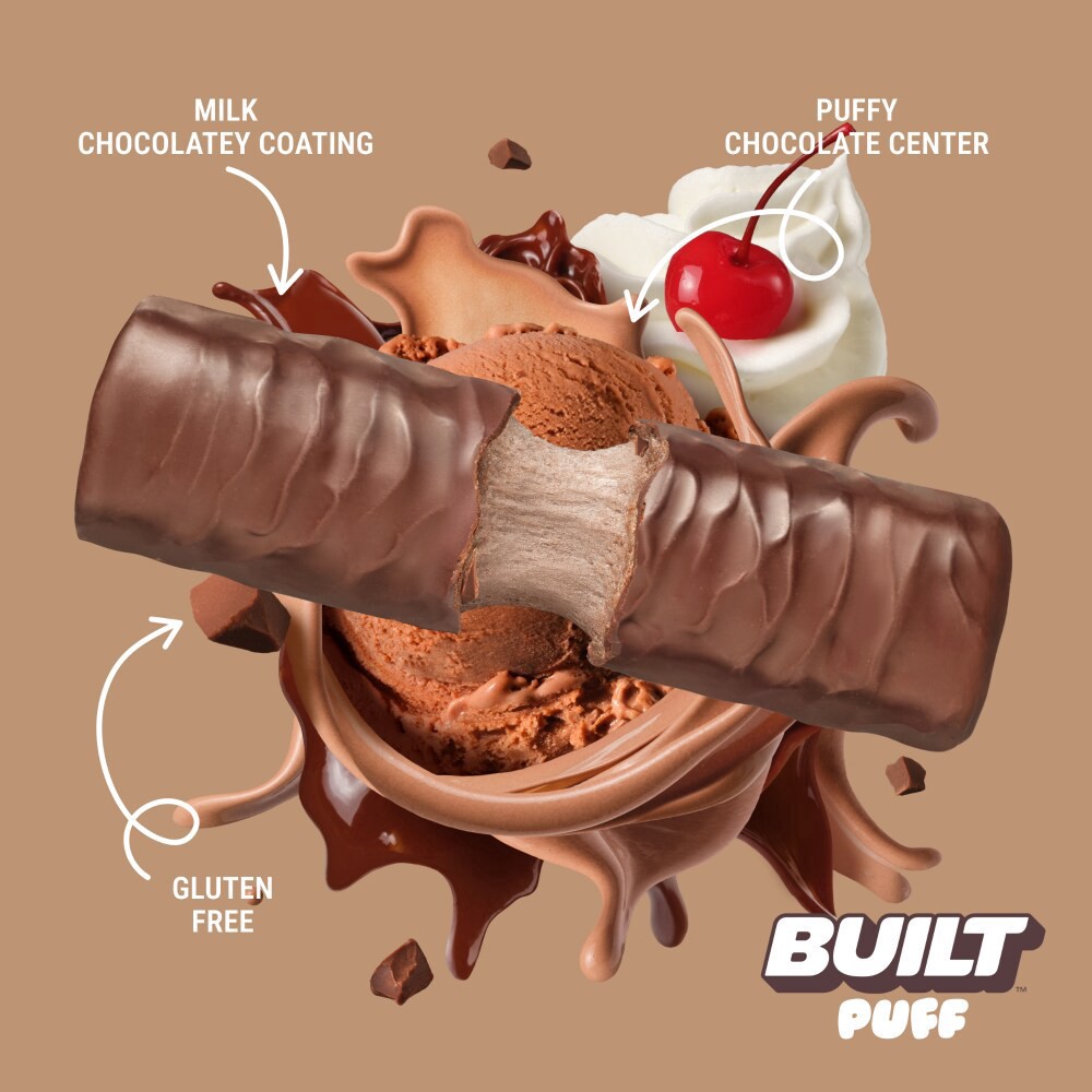 slide 5 of 6, Built™ Chocolate Milkshake Puff Protein Bar, 1 ct