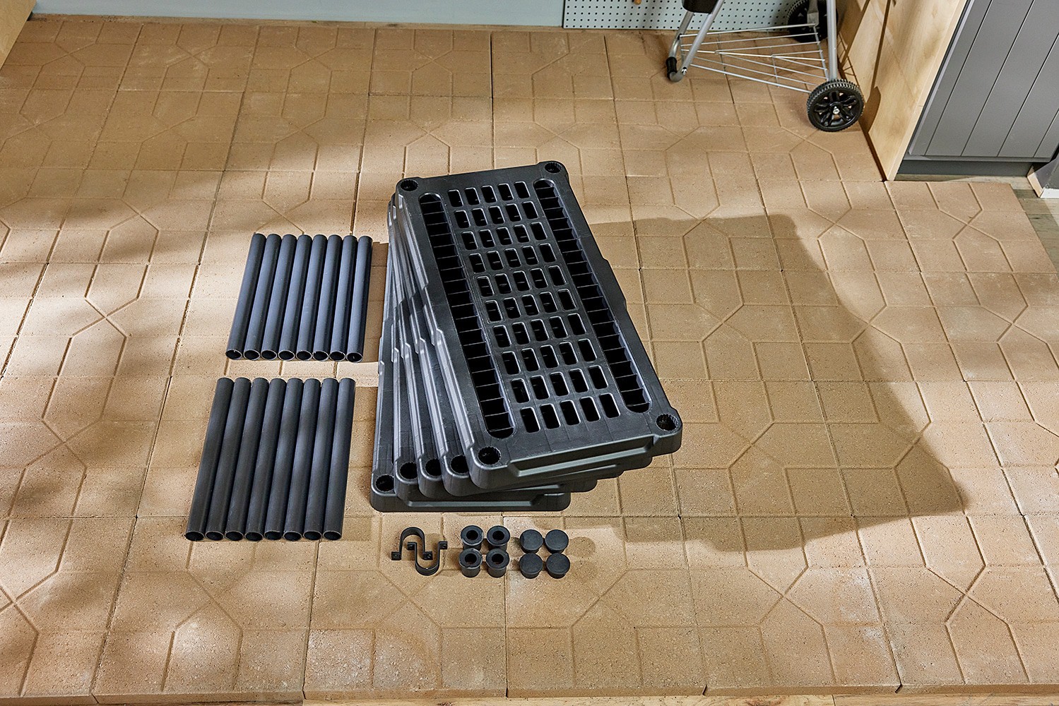 slide 3 of 6, Project Source 5 -Tier Heavy Duty Black Plastic Utility shelving unit with Ventilated Shelves ( 36-in W x 18.0-in D x 72.0-in H ), 1 ct