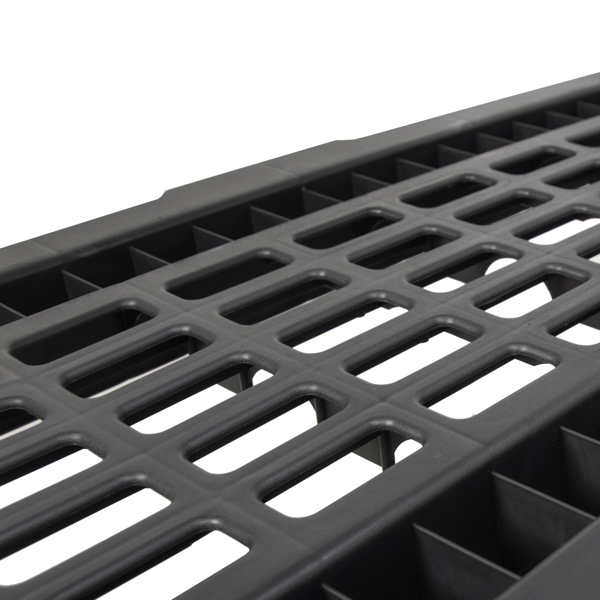 slide 4 of 6, Project Source 5 -Tier Heavy Duty Black Plastic Utility shelving unit with Ventilated Shelves ( 36-in W x 18.0-in D x 72.0-in H ), 1 ct