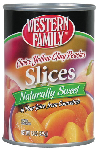 slide 1 of 1, Western Family Nat Sweet Sliced Peaches, 15 oz