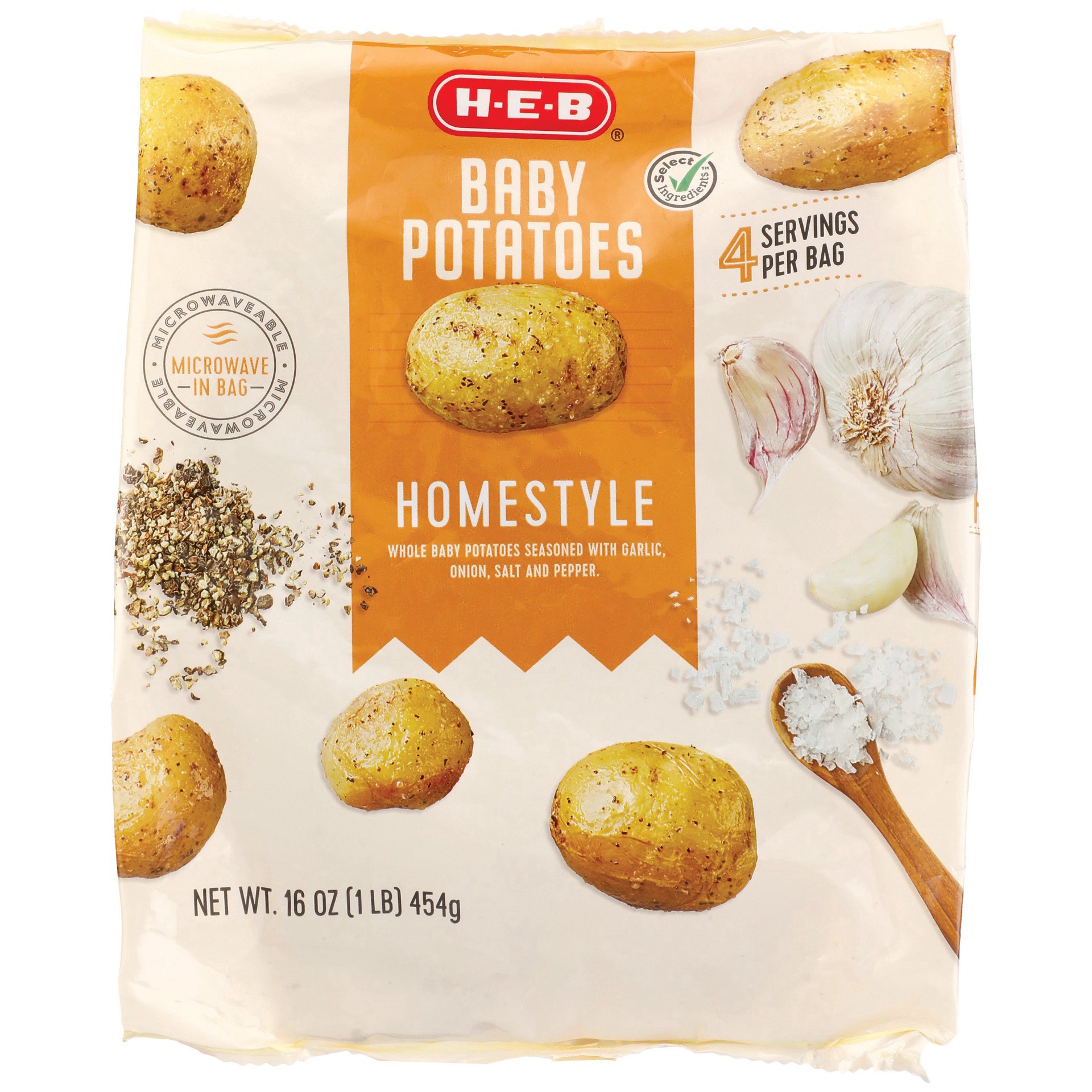slide 1 of 1, H-E-B Frozen Baby Potatoes - Homestyle, 16 oz