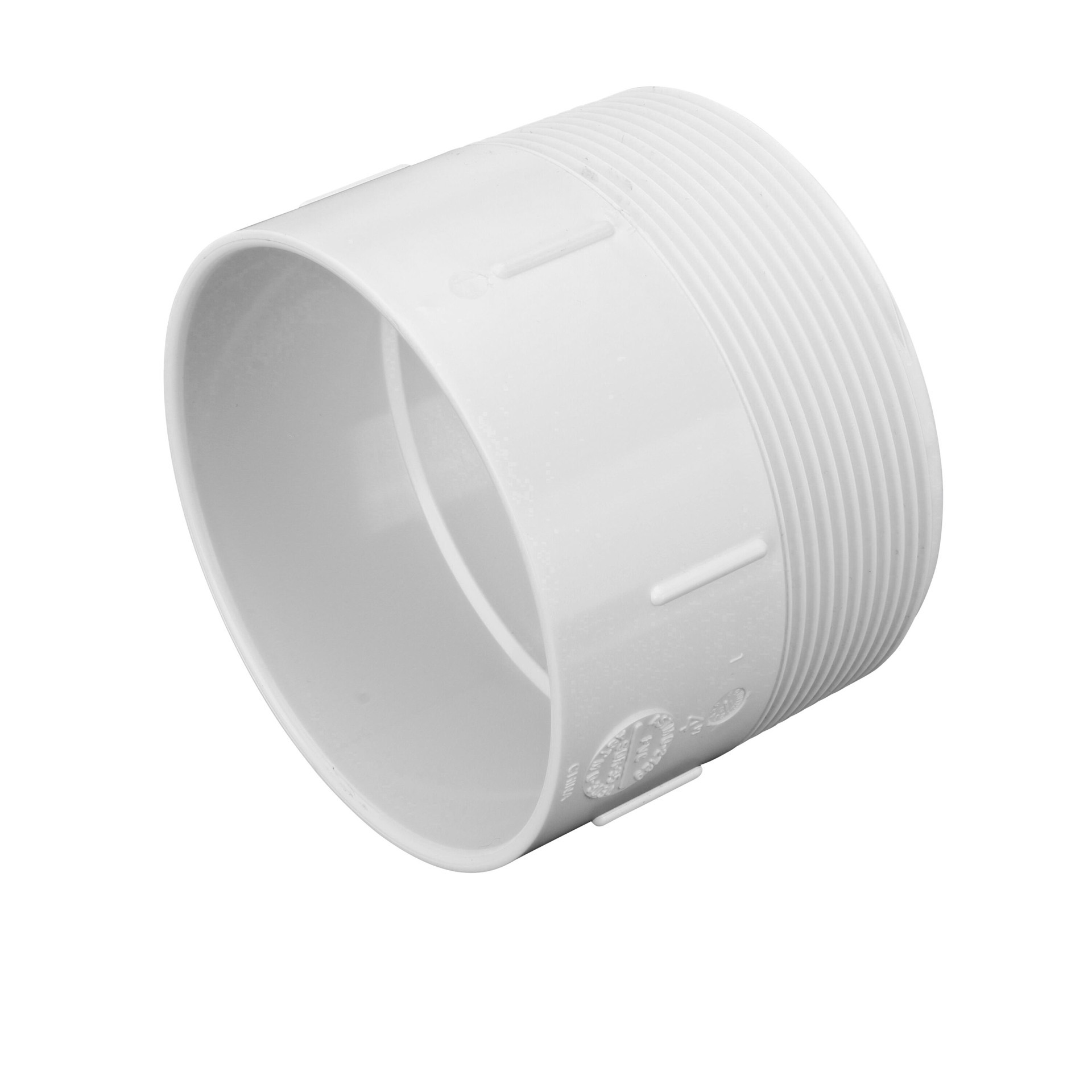 slide 2 of 6, NDS PVC Male Adapter, 4 in. Sewer and Drain Hub X MPT, 1 ct