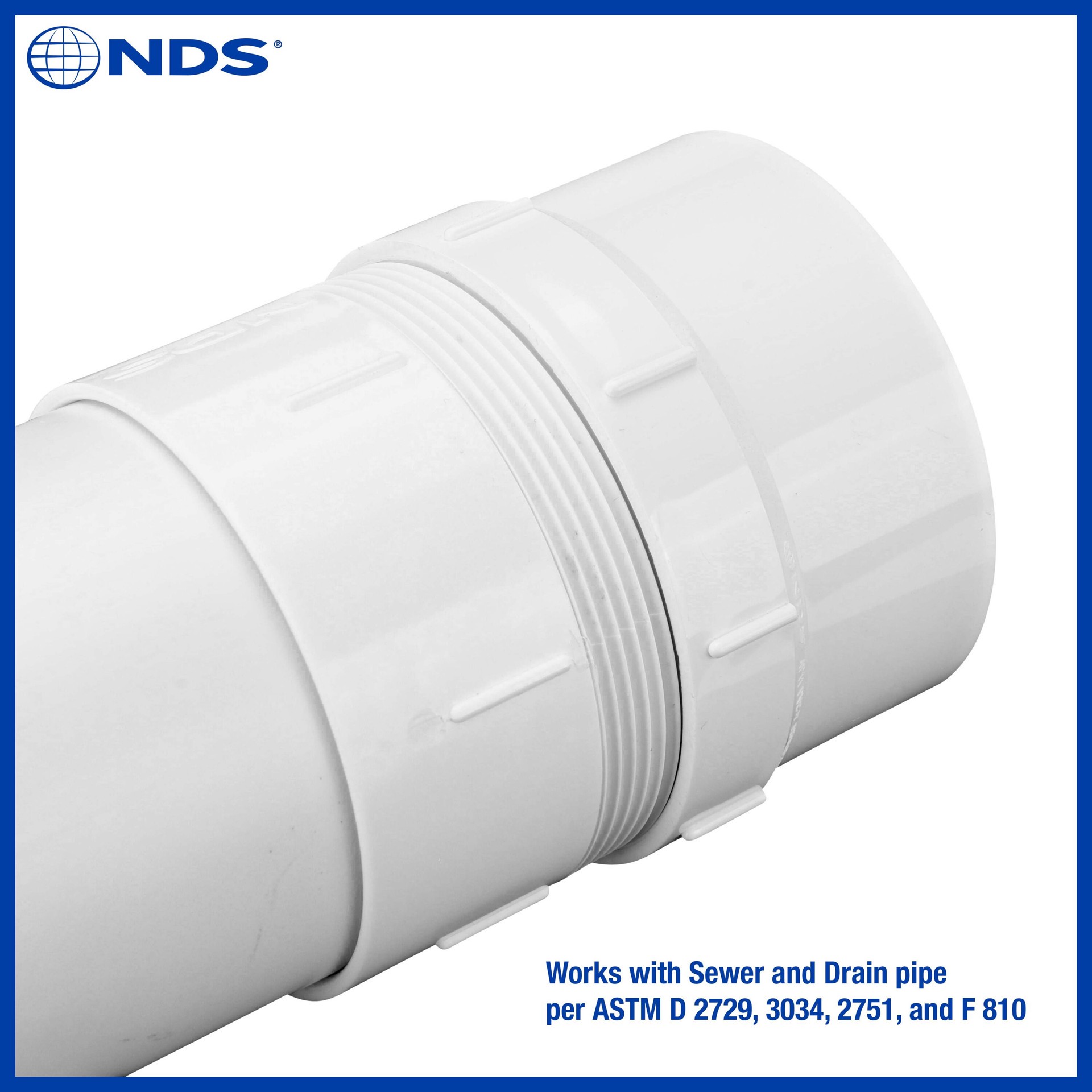 slide 3 of 6, NDS PVC Male Adapter, 4 in. Sewer and Drain Hub X MPT, 1 ct