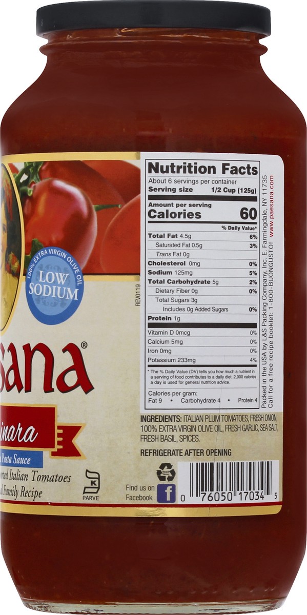 slide 9 of 12, Paesana Low Sodium Marinara Pasta Sauce 25 oz, 25 oz