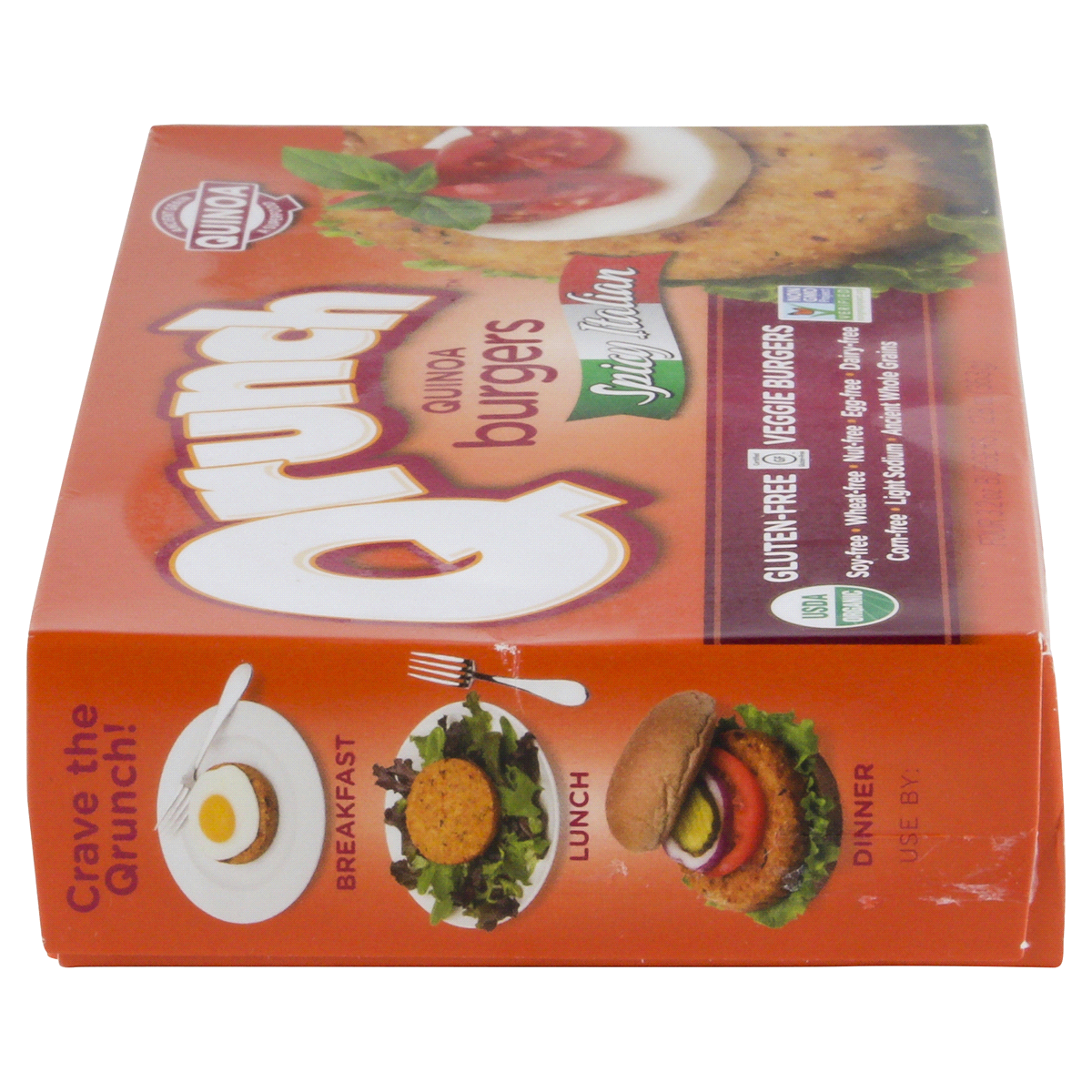slide 5 of 6, Qrunch Gluten Free Quinoa Burger Spicy Italian, 12.8 oz