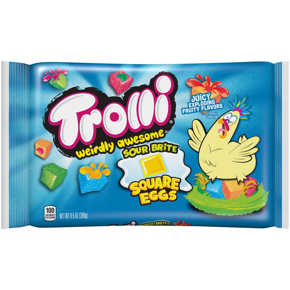 slide 1 of 1, Ferrara Candy Company Trolli Sour Brite Square Eggs Candy, 9.5 oz