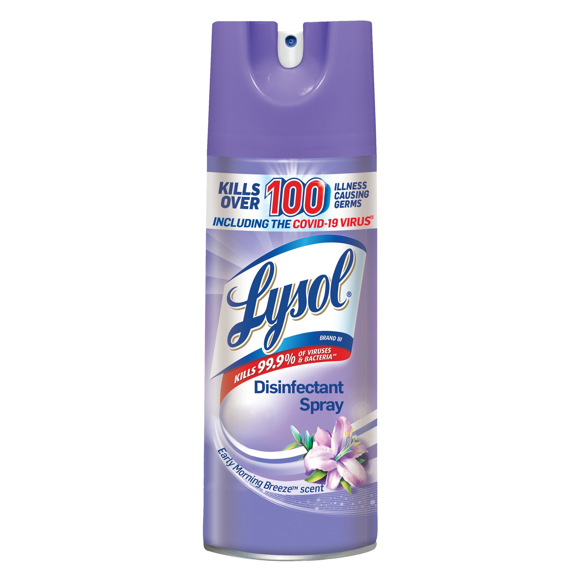 slide 1 of 3, Lysol Disinfectant Spray, Sanitizing and Antibacterial Spray, For Disinfecting and Deodorizing, Early Morning Breeze, 12.5 fl oz, 12 oz