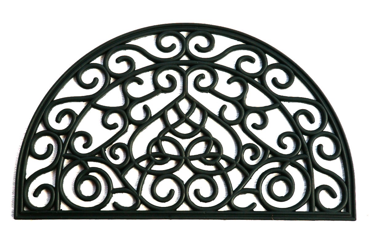 slide 2 of 5, allen + roth 2-ft x 3-ft Black Recycled Rubber Half-round Indoor or Outdoor Door Mat, 1 ct