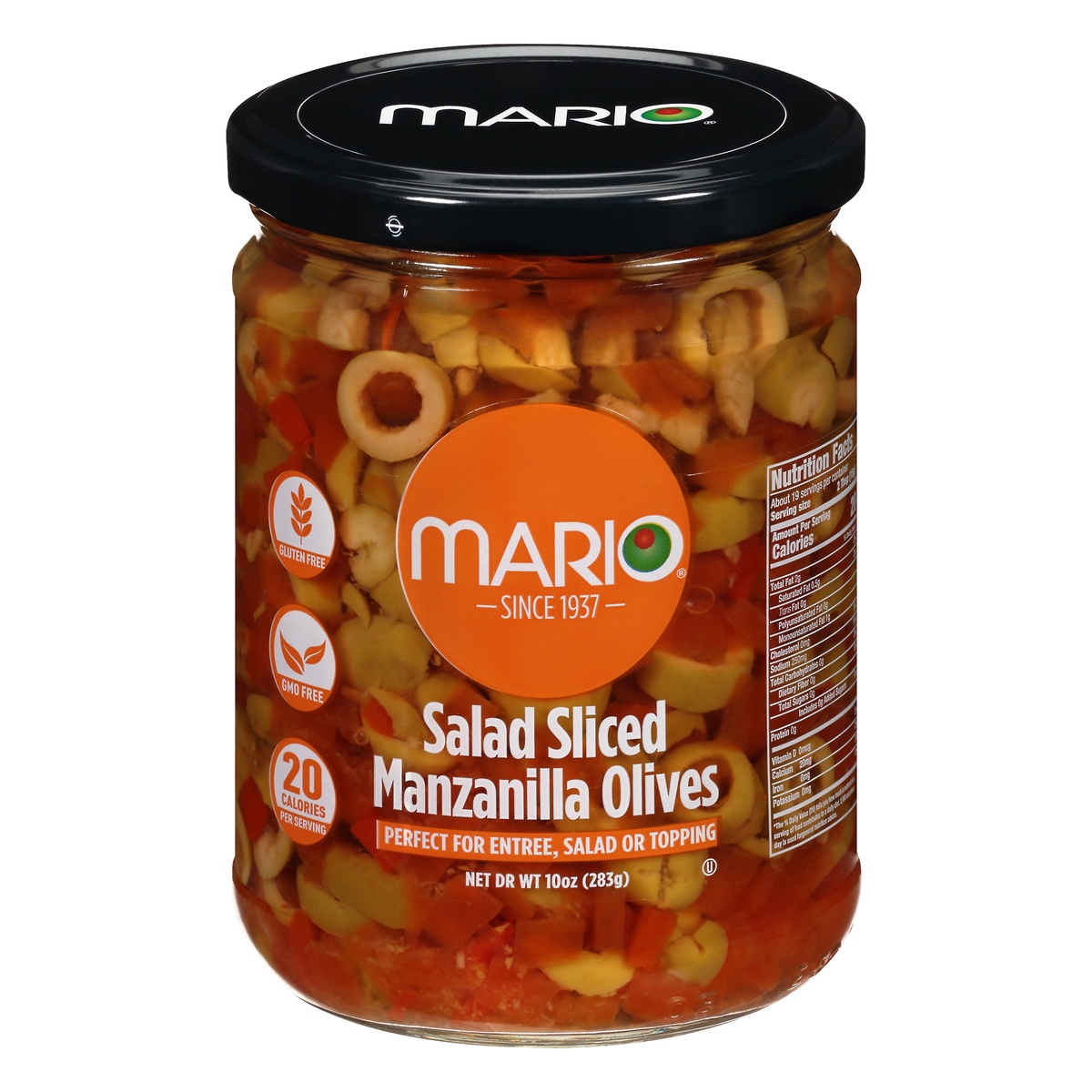 slide 1 of 1, Mario Sliced Salad Olives with Pimiento, 10 oz