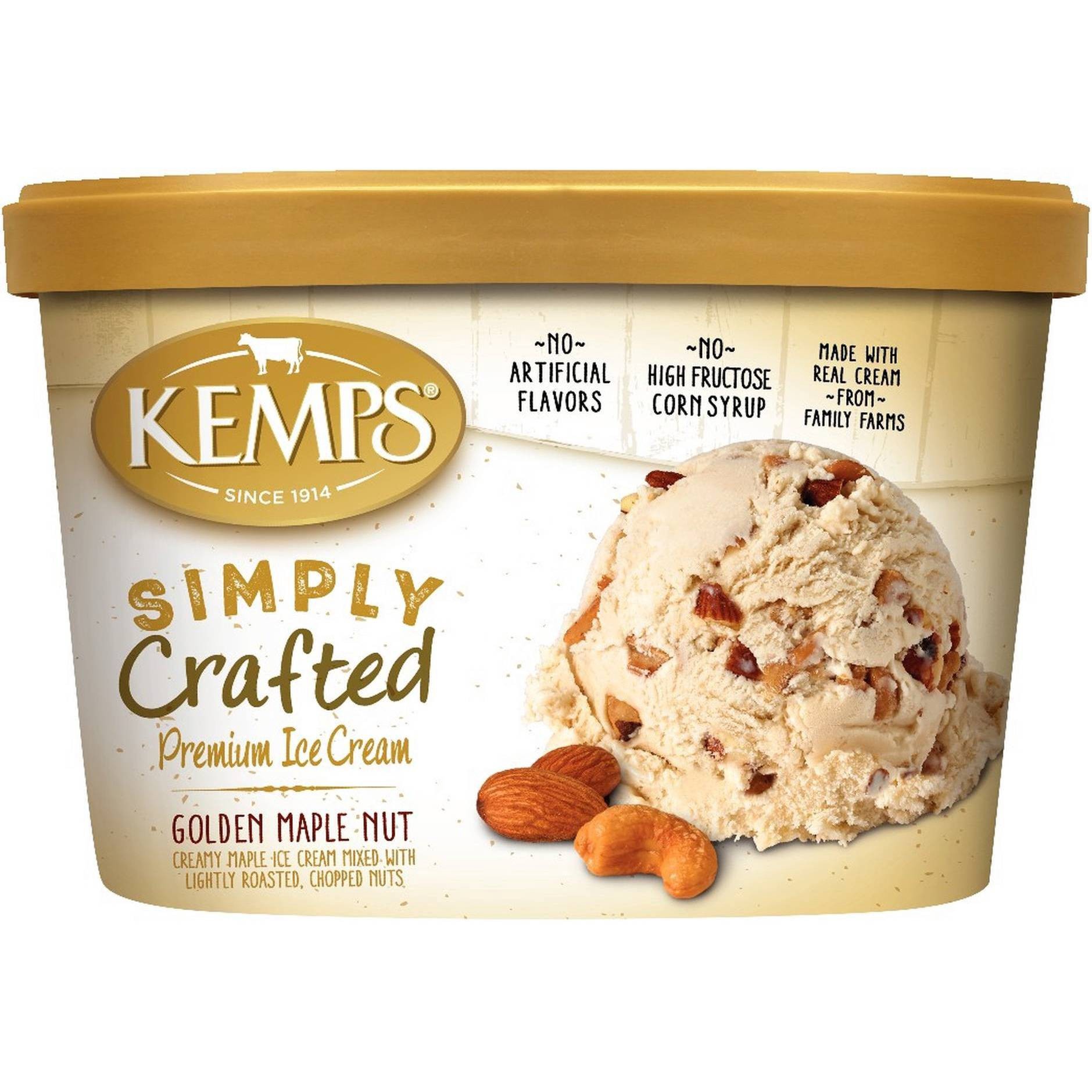 slide 1 of 2, Kemps Simply Crafted Ice Cream, Golden Maple Nut, 48 oz