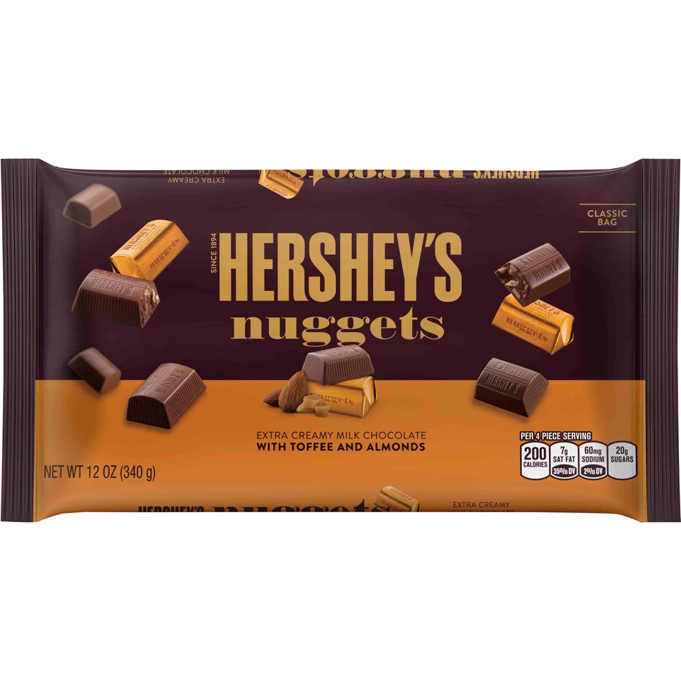 slide 1 of 18, Hershey's Nuggets Milk Chocolate With Toffee & Almonds, 12 oz