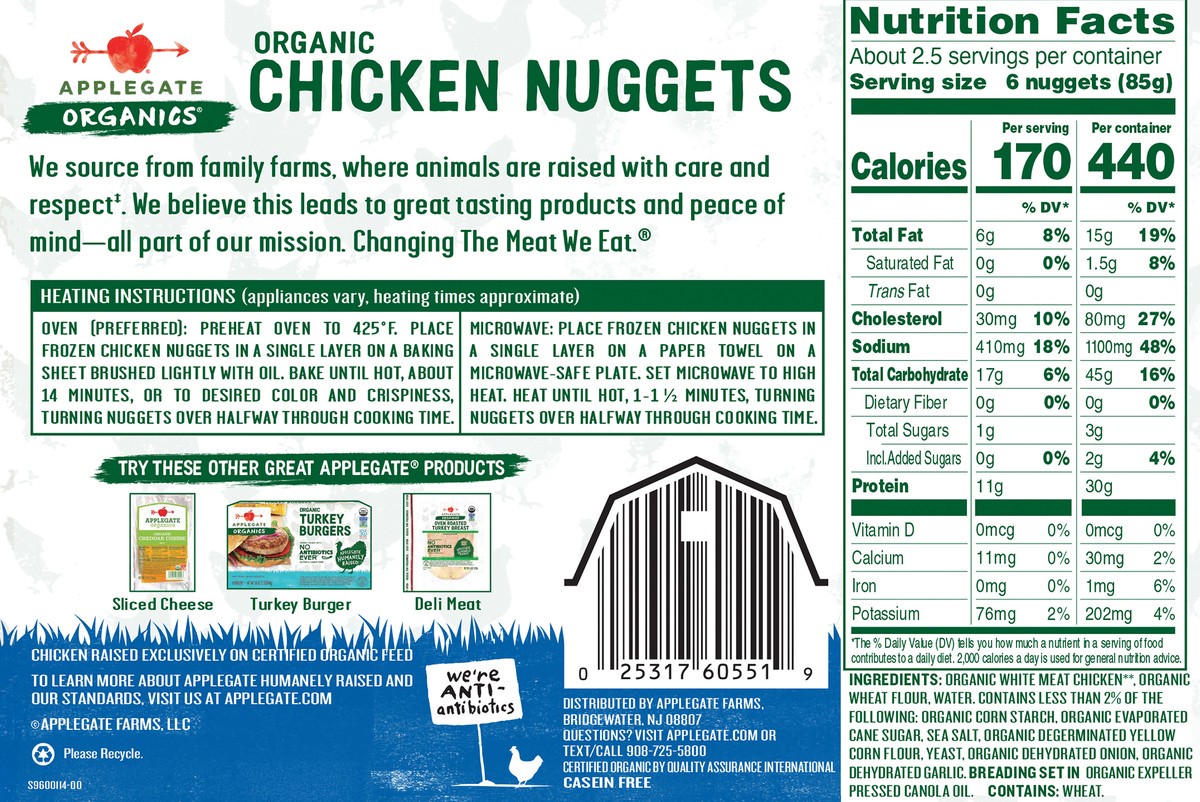 slide 6 of 9, Applegate Chicken Nuggets, 8 oz