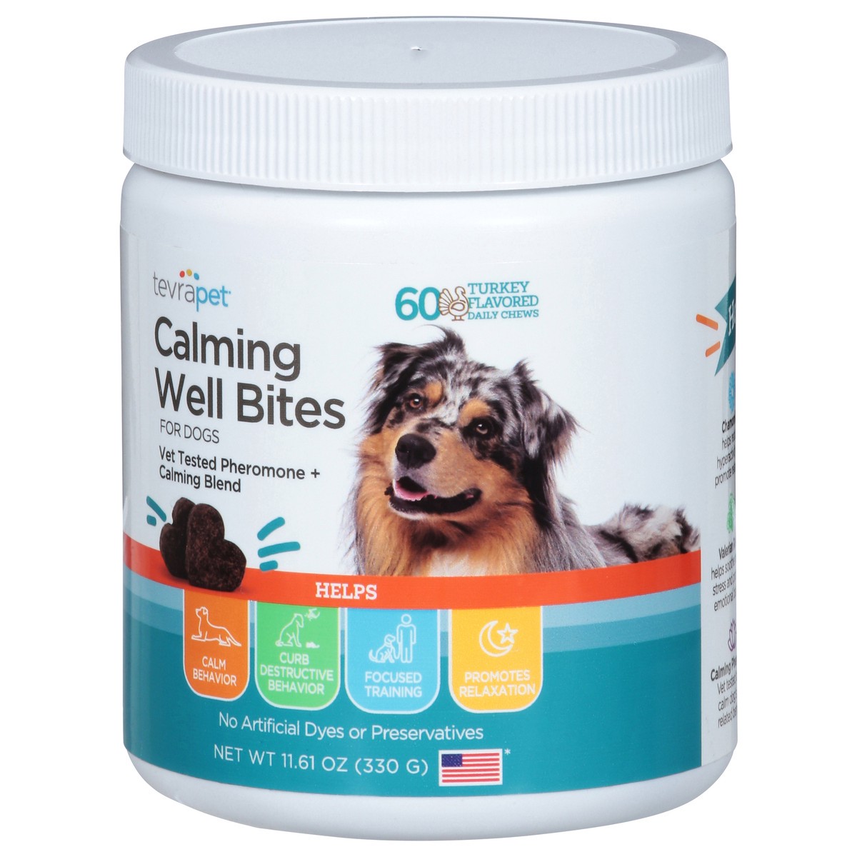 slide 2 of 13, TevraPet For Dogs Calming Well Bites Turkey Flavored Daily Chews 60 ea, 60 ct