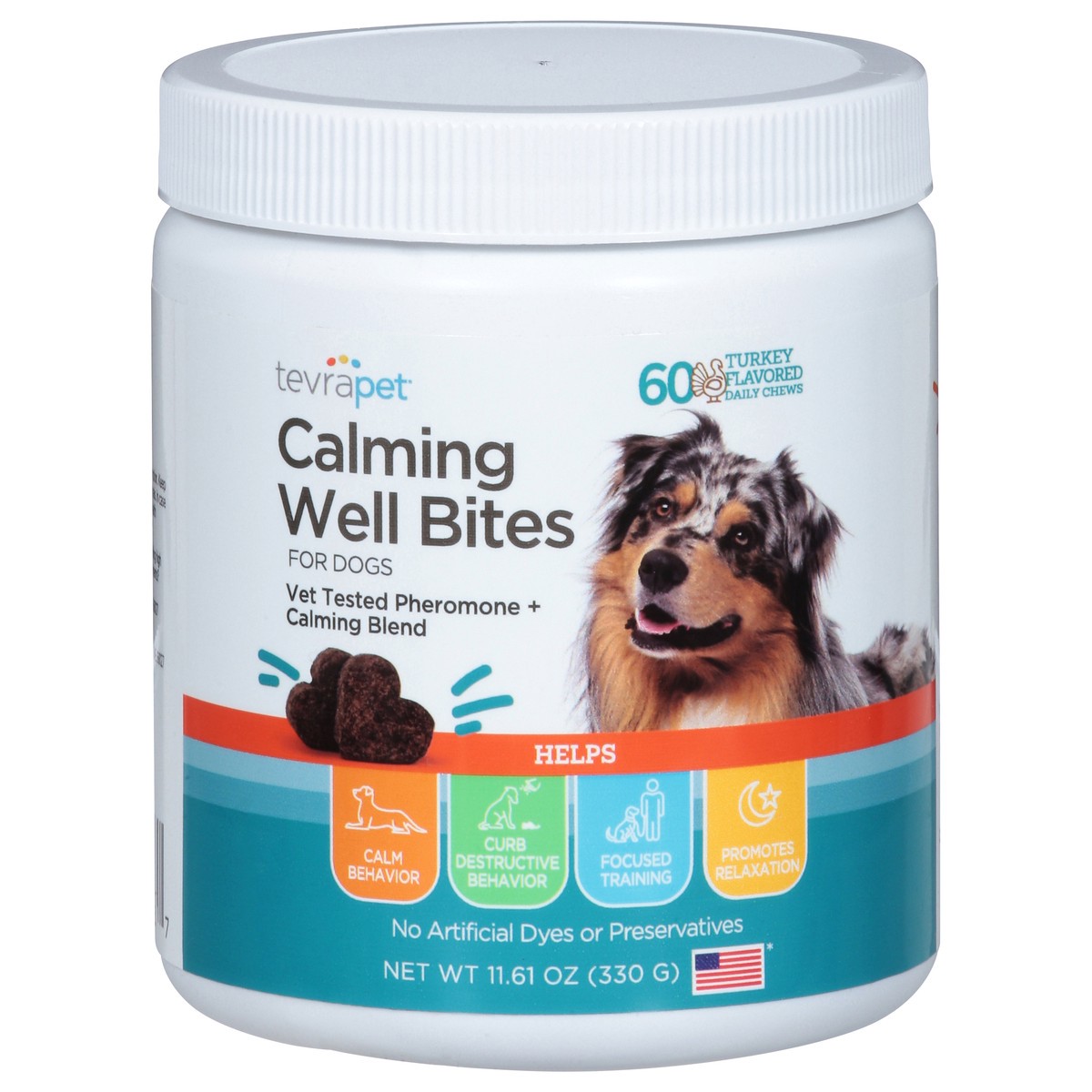 slide 4 of 13, TevraPet For Dogs Calming Well Bites Turkey Flavored Daily Chews 60 ea, 60 ct