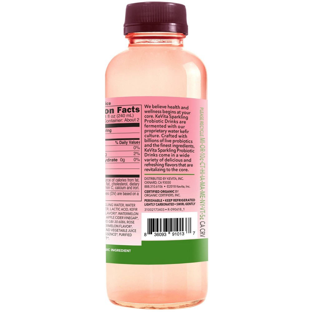 slide 4 of 4, Kevita Sparkling Probtc Watermeln Rose, 15.2 fl oz