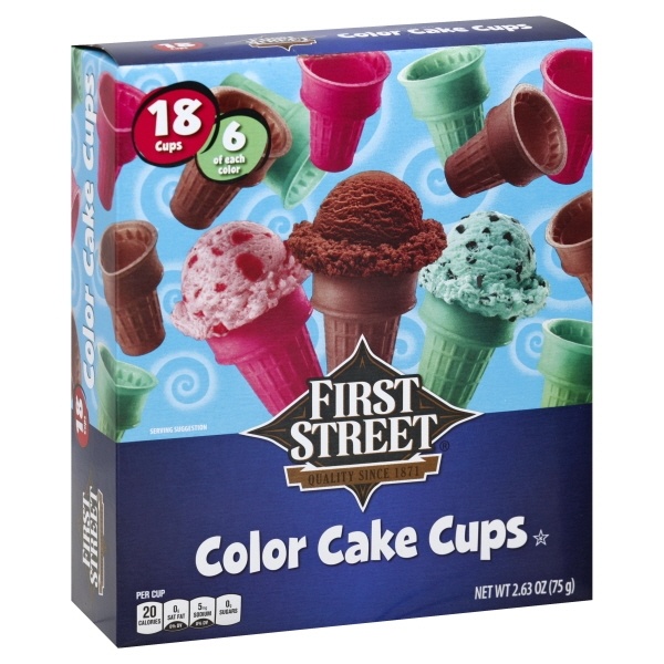 slide 1 of 1, First Street Ice Cream Color Cups, 18 ct