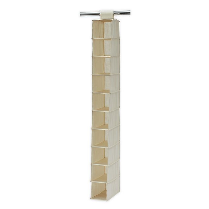 slide 1 of 2, ORG 10-Shelf Canvas Hanging Shoe Cubby Organizer, 1 ct