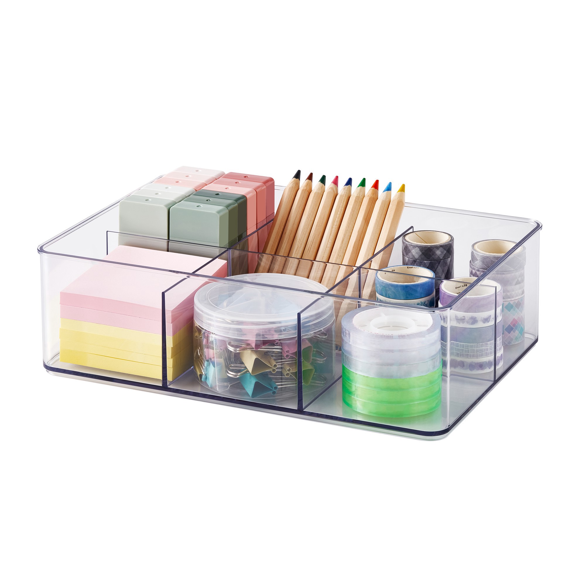 slide 5 of 6, 6-Slot Storage Organizer Bin By Simply Tidy, 11 in x 7 in x 3 in