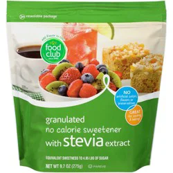 Food Club Granulated No Calorie Sweetener With Stevia Extract