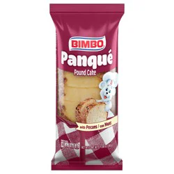 Bimbo Panqué con Nuez Plain Pound Cake with Pecans, 9.88 oz, Pound Cakes, Bag