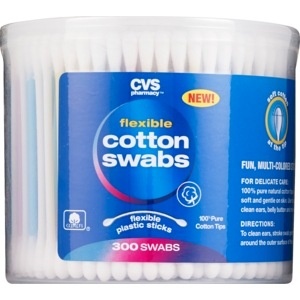 slide 1 of 1, CVS Pharmacy Cvs Health Flexible Cotton Swabs, 300 ct