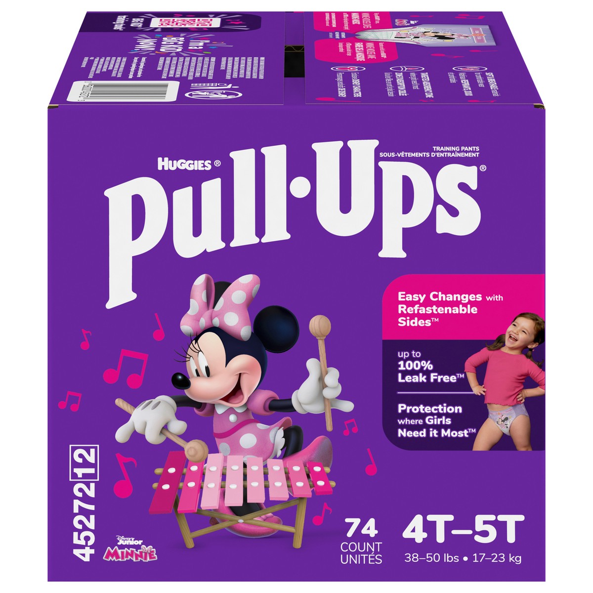 slide 1 of 9, Pull-Ups Girls' Potty Training Pants, 4T-5T (38-50 lbs), 74 Count, 74 ct