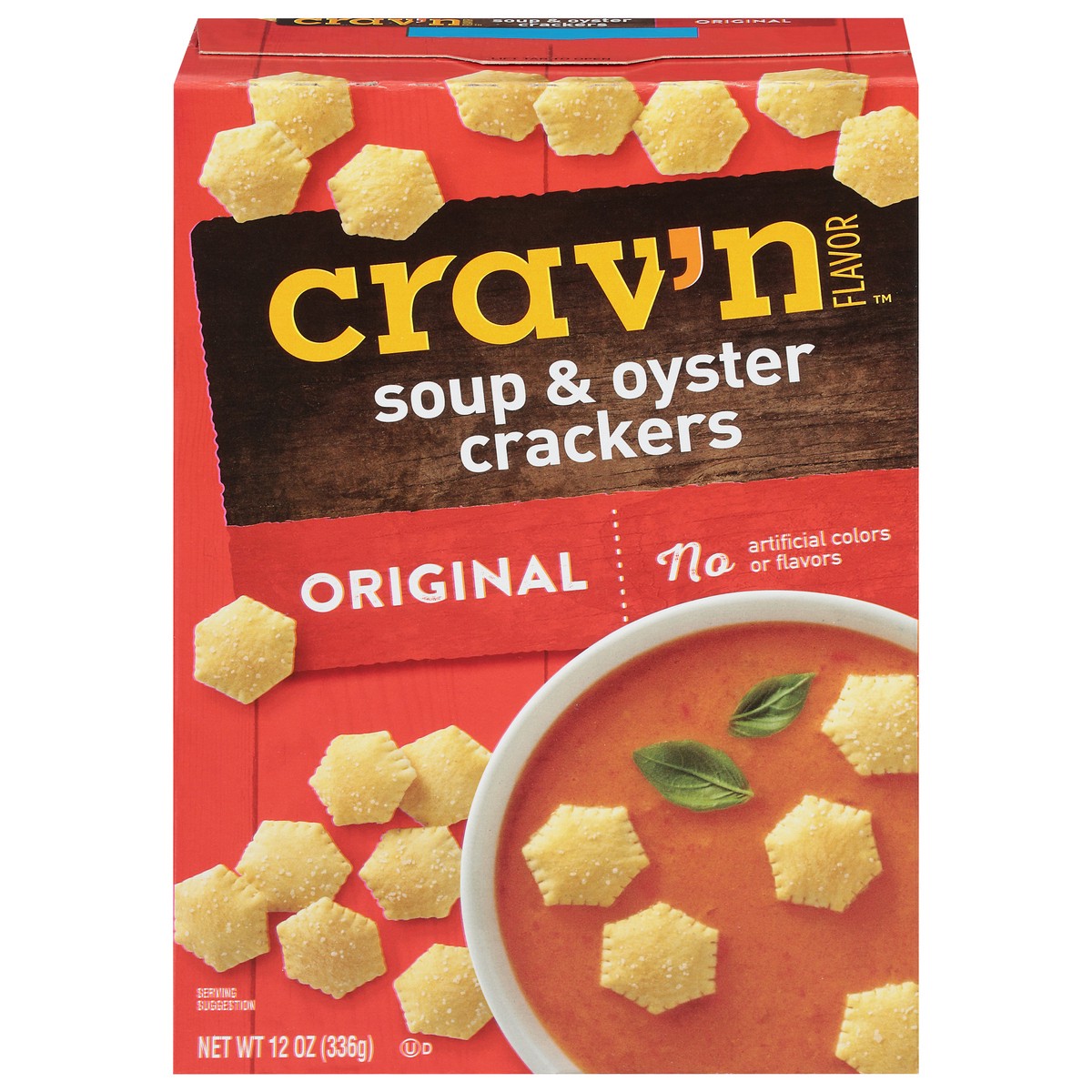 slide 1 of 9, Crav'n Flavor Original Soup & Oyster Crackers 12 oz, 12 oz