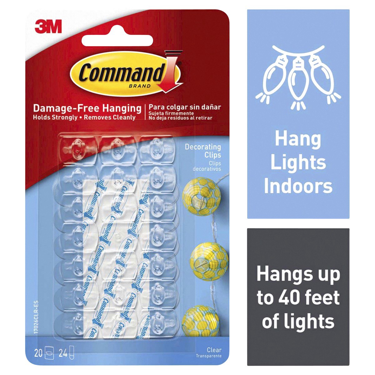 slide 1 of 29, 3M Command Damage-Free Clear Decorating Clips, 20 ct