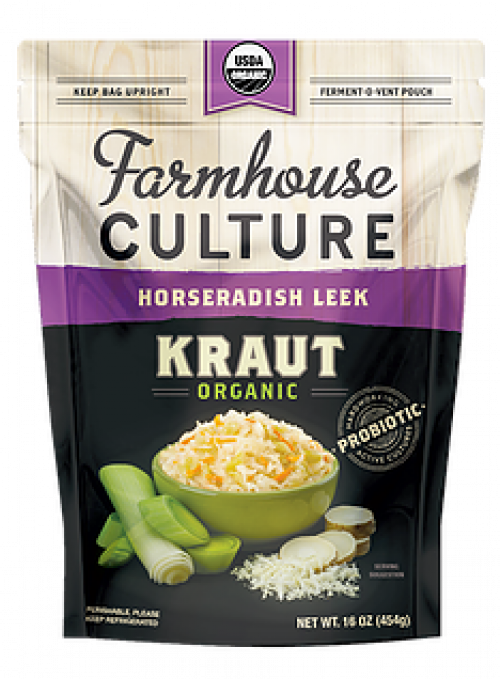 slide 1 of 1, Farmhouse Culture Horseradish Leek Kraut Organic, 16 oz