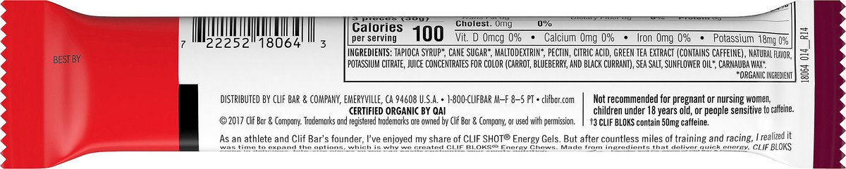 slide 6 of 11, Clif Cherry Bloks Energy Chews, 2.12 oz