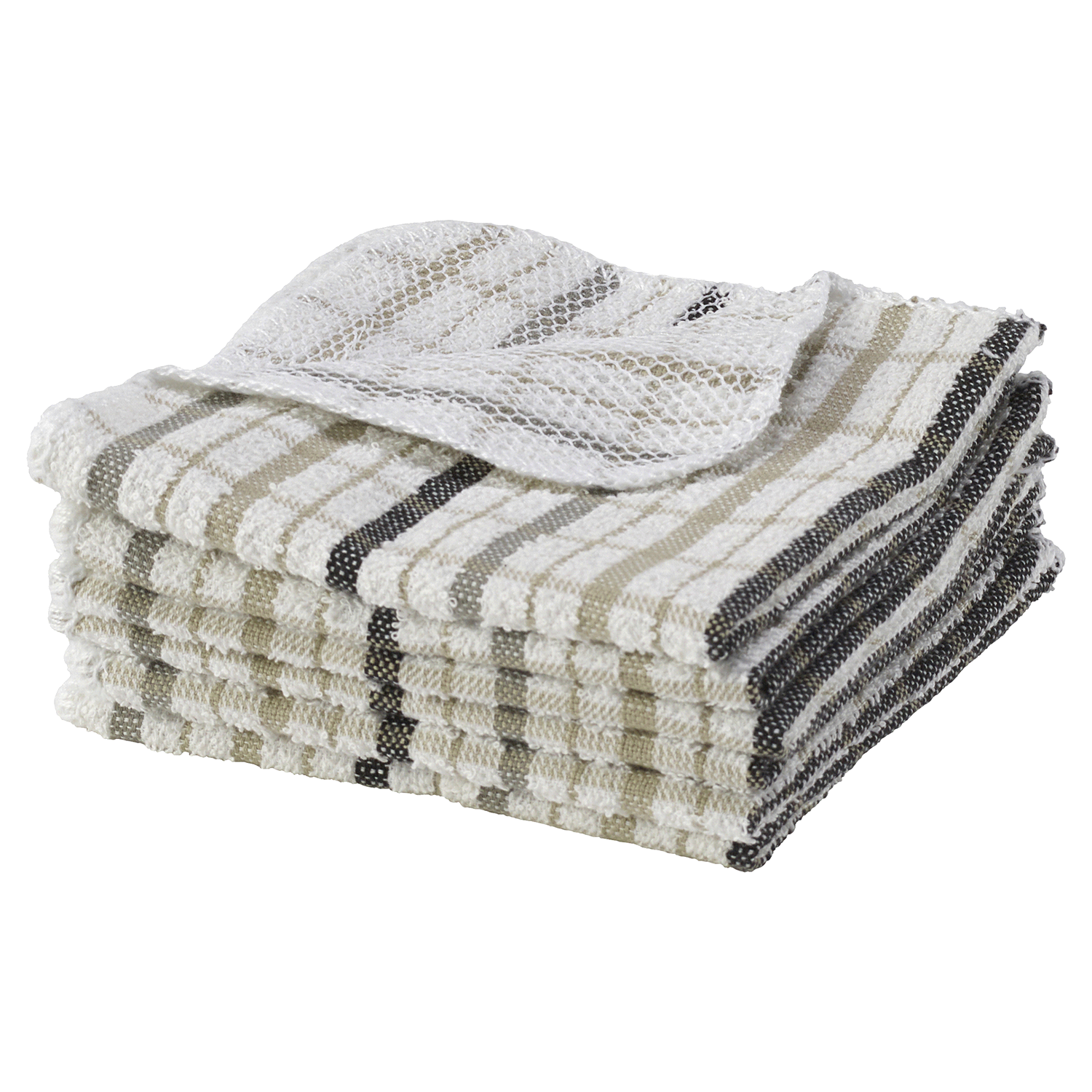 slide 1 of 1, Fresh & Simple Scrubber Cloth, Black/Taupe/Grey, 6 ct