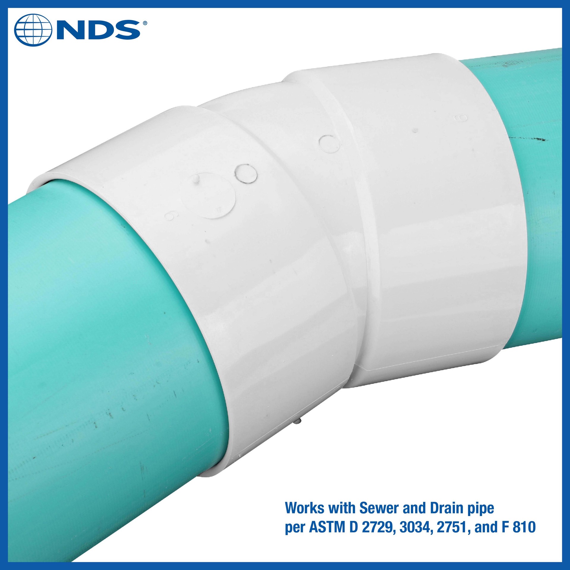 slide 3 of 6, NDS PVC Sewer and Drain 22.5 Degree Elbow, 6 in. Hub X Hub, 1 ct