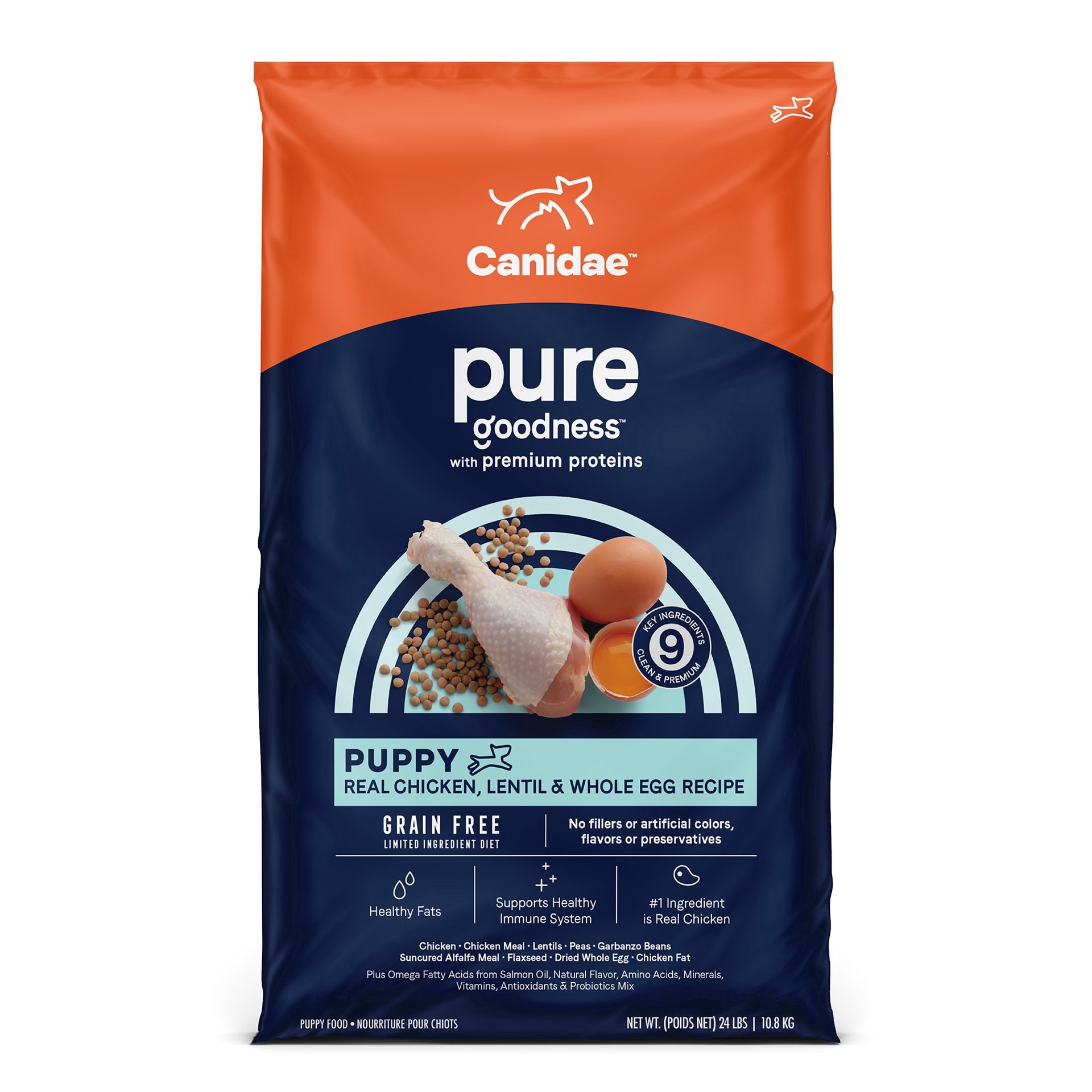 slide 1 of 1, CANIDAE Grain Free Pure Foundations Puppy Dry Formula with Chicken, 24 lb