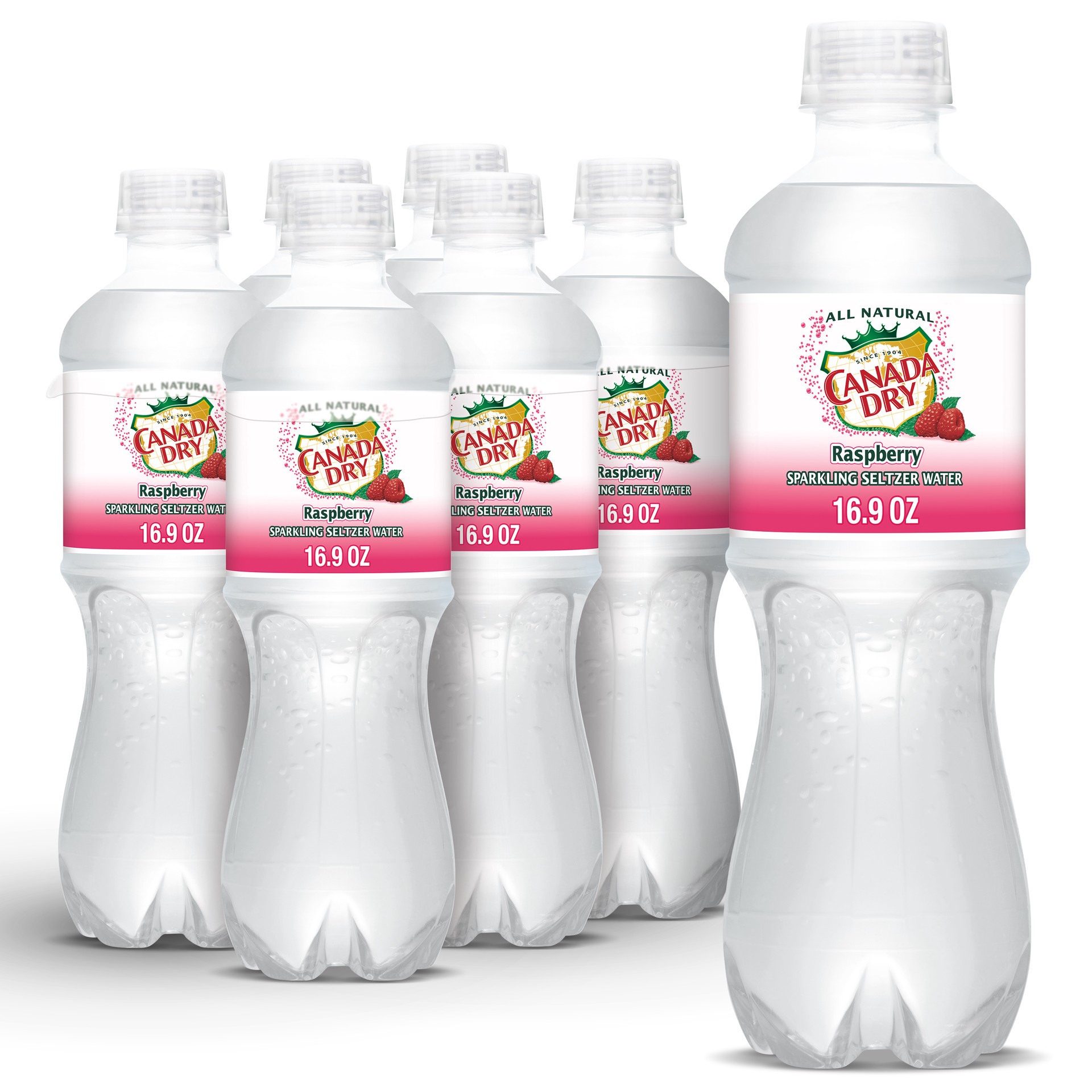 slide 1 of 3, Canada Dry Raspberry Sparkling Seltzer Water, .5 L bottles, 6 pack, 6 ct