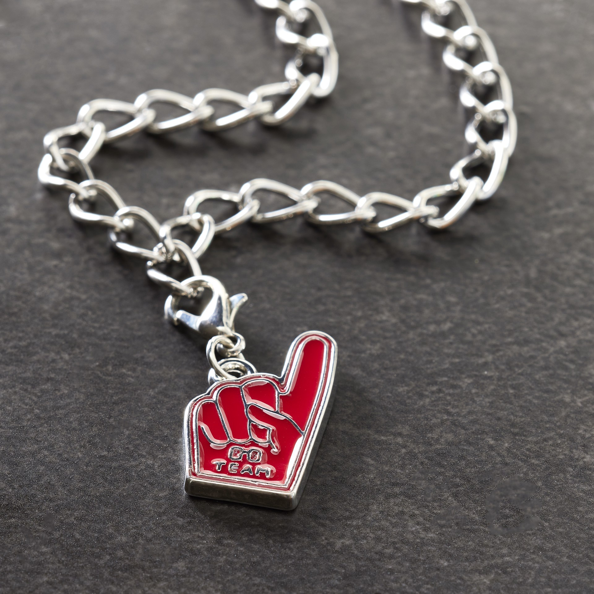 slide 2 of 3, Red Foam Finger Charm By Bead Landing, 13 mm charm diameter