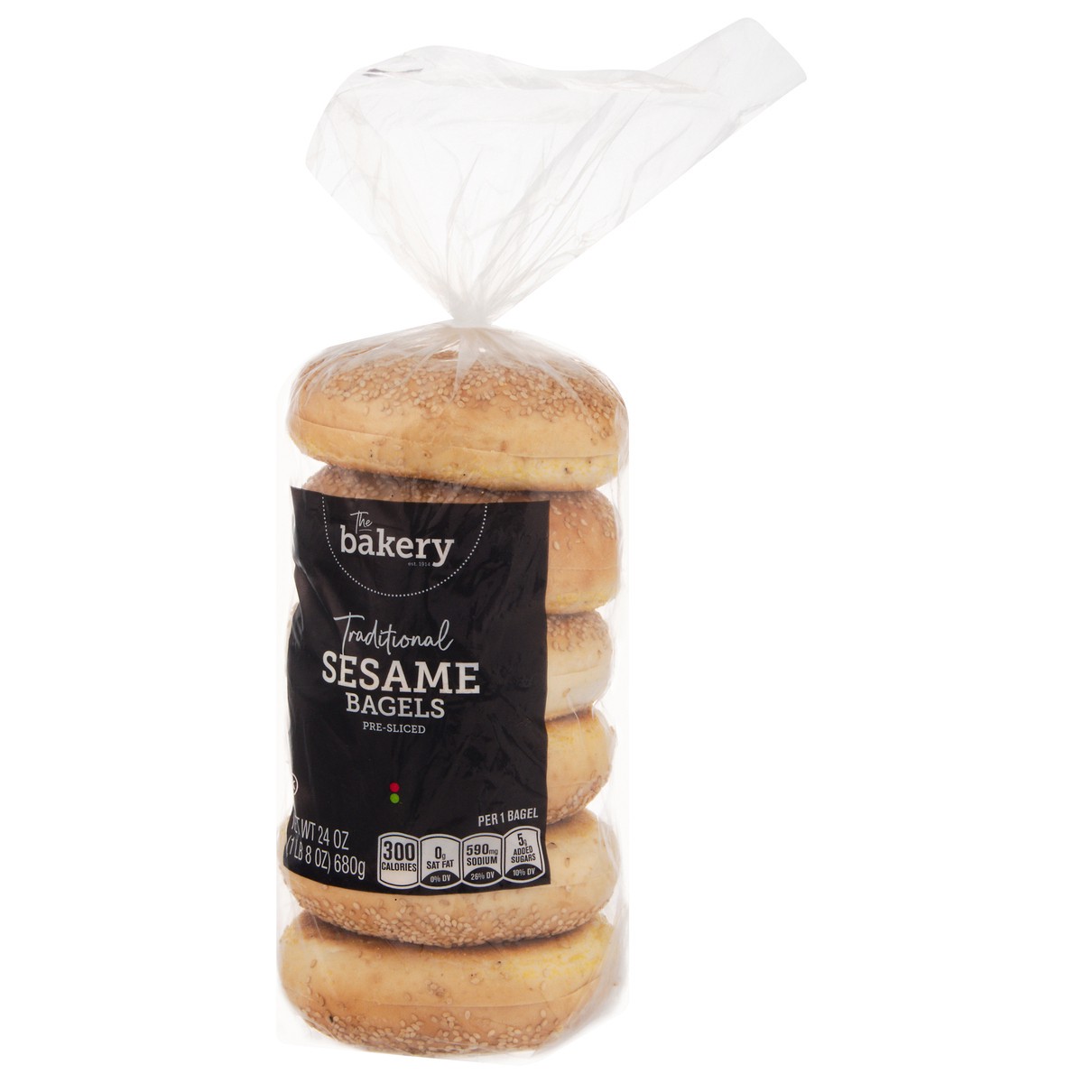 slide 2 of 4, Stop & Shop The Bakery Traditional Sesame Pre-Sliced Bagels - 6 ct, 6 ct; 24 oz