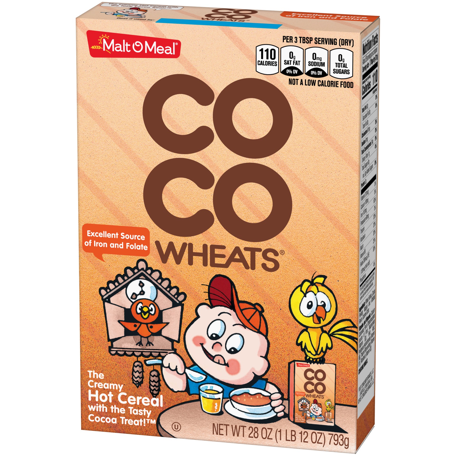 slide 4 of 5, Malt-O-Meal Coco Wheats, Original Malt-O-Meal Coco Wheats Breakfast Cereal, Quick Cooking, Kosher, 28 Ounce – 1 count, 28 oz