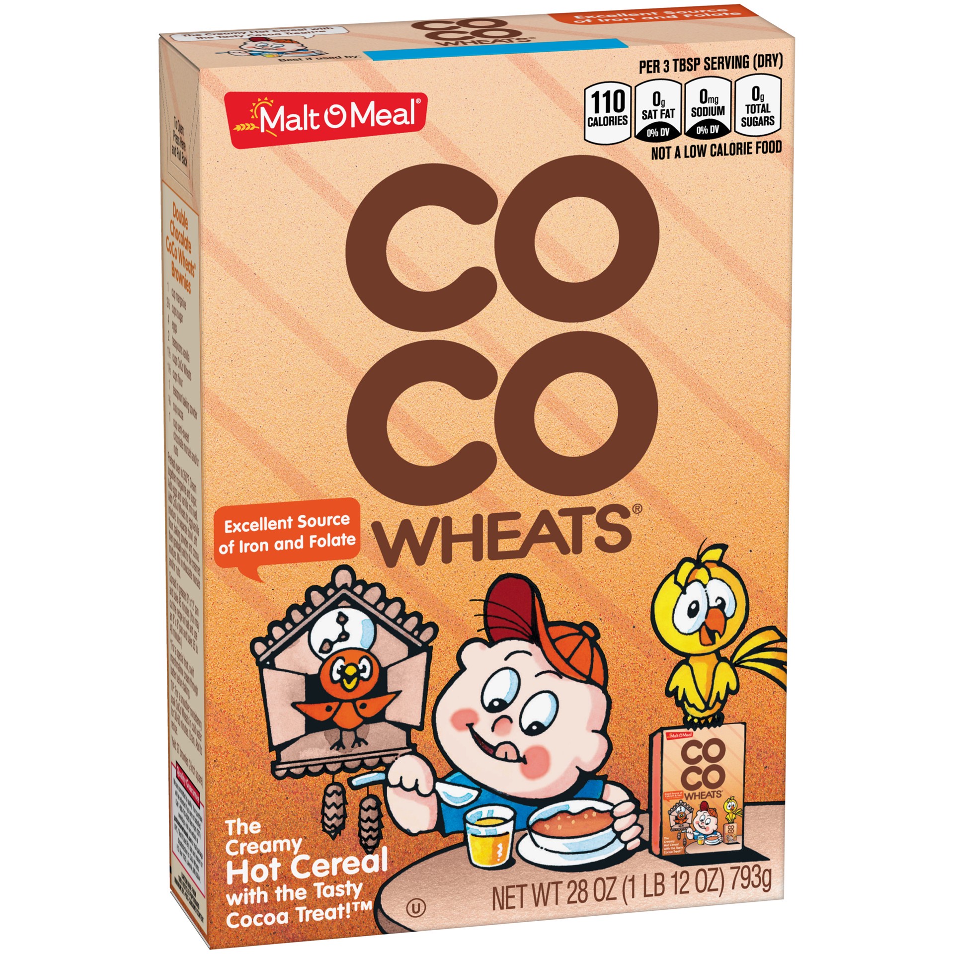 slide 5 of 5, Malt-O-Meal Coco Wheats, Original Malt-O-Meal Coco Wheats Breakfast Cereal, Quick Cooking, Kosher, 28 Ounce – 1 count, 28 oz