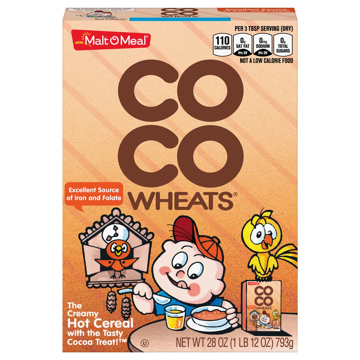 slide 1 of 5, Malt-O-Meal Coco Wheats, Original Malt-O-Meal Coco Wheats Breakfast Cereal, Quick Cooking, Kosher, 28 Ounce – 1 count, 28 oz