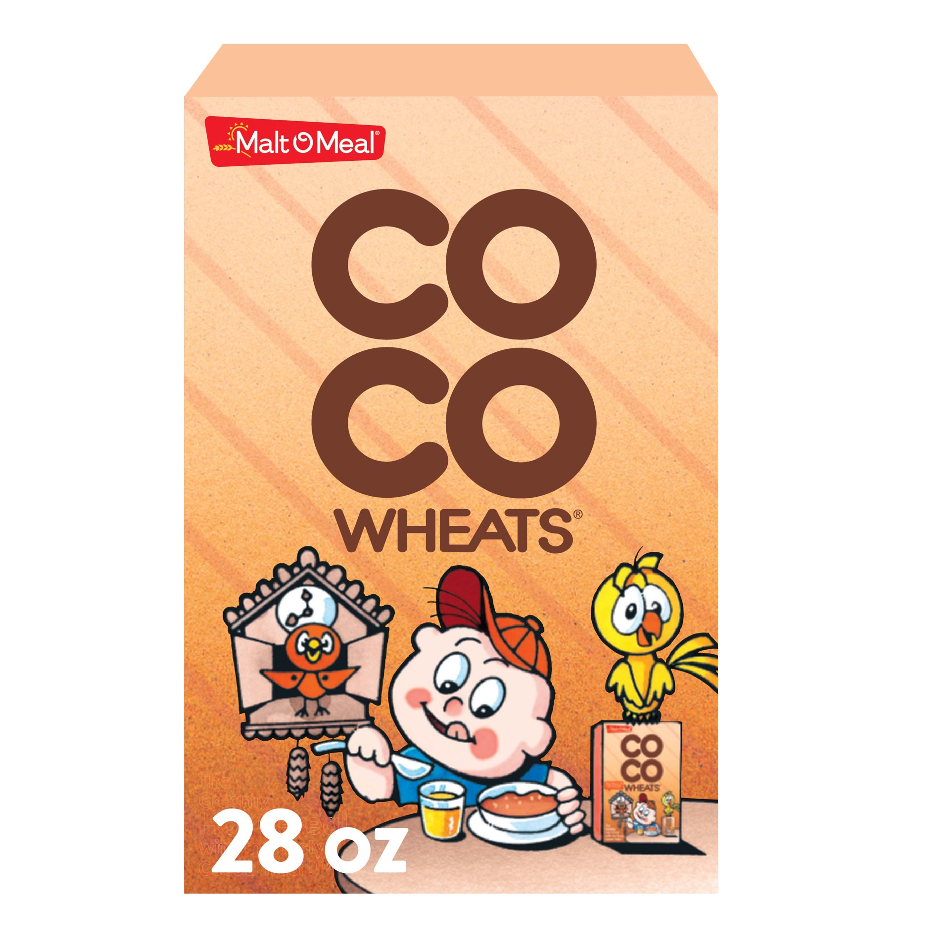 slide 1 of 5, Malt-O-Meal Coco Wheats, Original Malt-O-Meal Coco Wheats Breakfast Cereal, Quick Cooking, Kosher, 28 Oz Box, 28 oz