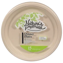 Nature's Promise Bamboo Compostable Dinner Plates 10.2 Inch