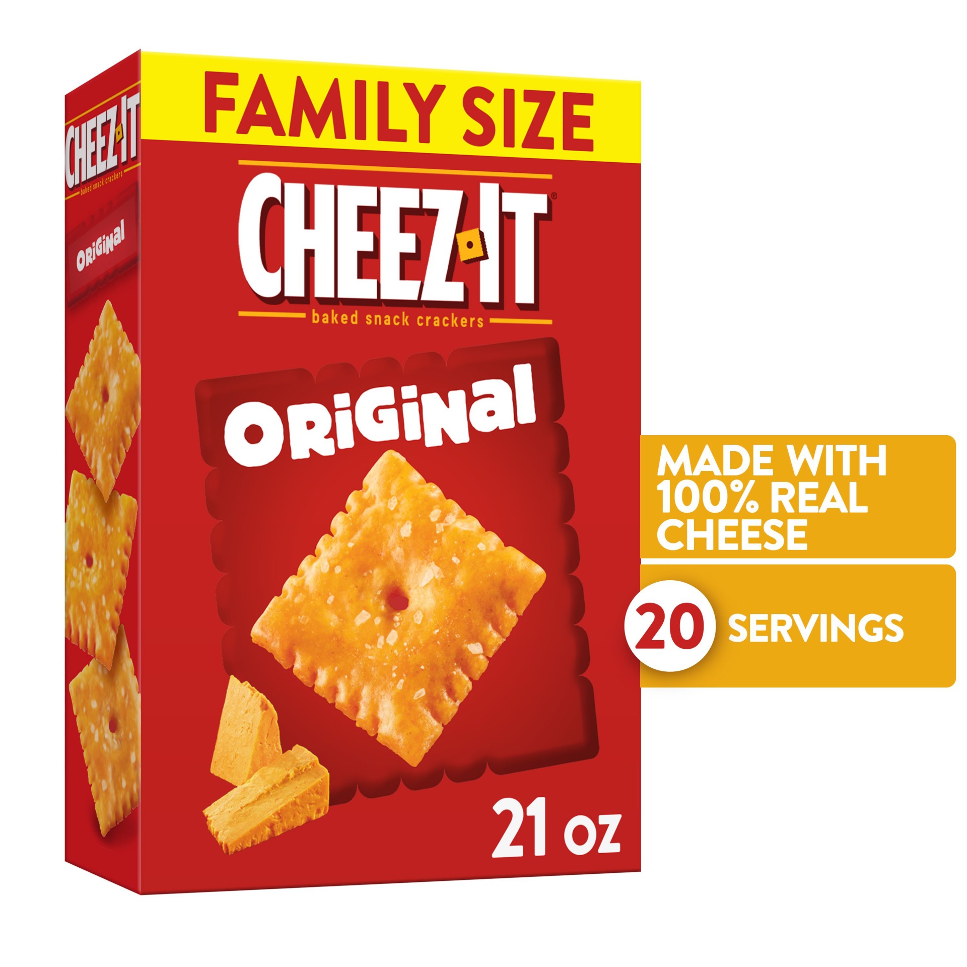 slide 1 of 5, Cheez-It Cheese Crackers, Baked Snack Crackers, Office and Kids Snacks, Original, 21 oz