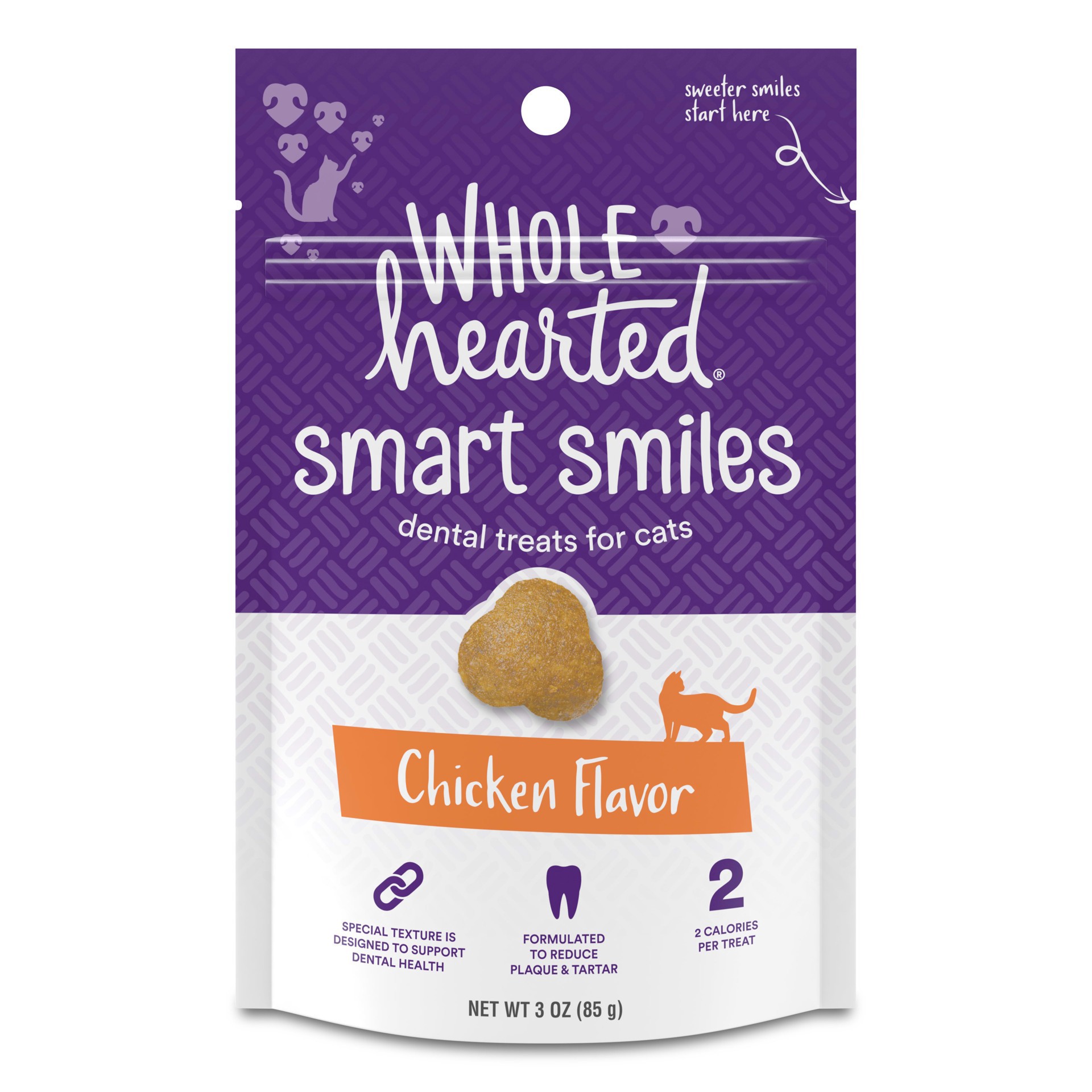 slide 1 of 1, WholeHearted Chicken Flavor Cat Dental Treats, 3 oz., 1 ct