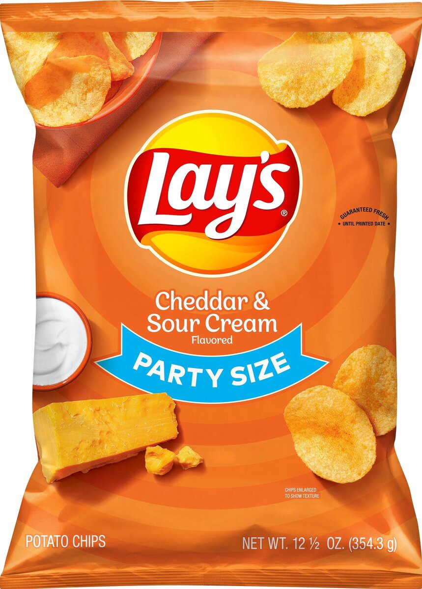 slide 2 of 3, Lay's Potato Chips, Cheddar & Sour Cream, 12.5 oz