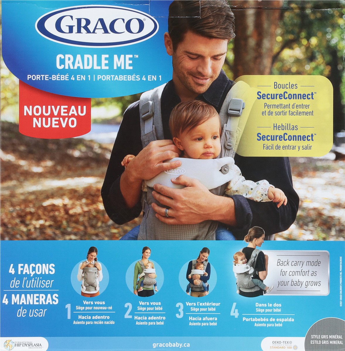 slide 3 of 12, Graco Cradle Me Mineral Gray 4-in-1 Carrier 1 ea, 1 ct