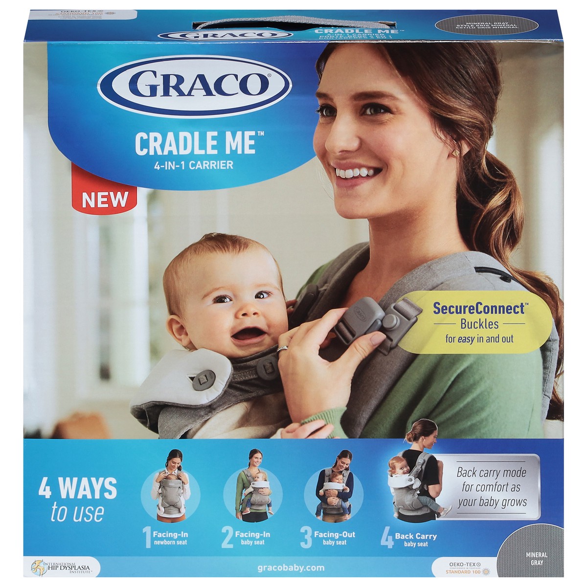 slide 10 of 12, Graco Cradle Me Mineral Gray 4-in-1 Carrier 1 ea, 1 ct