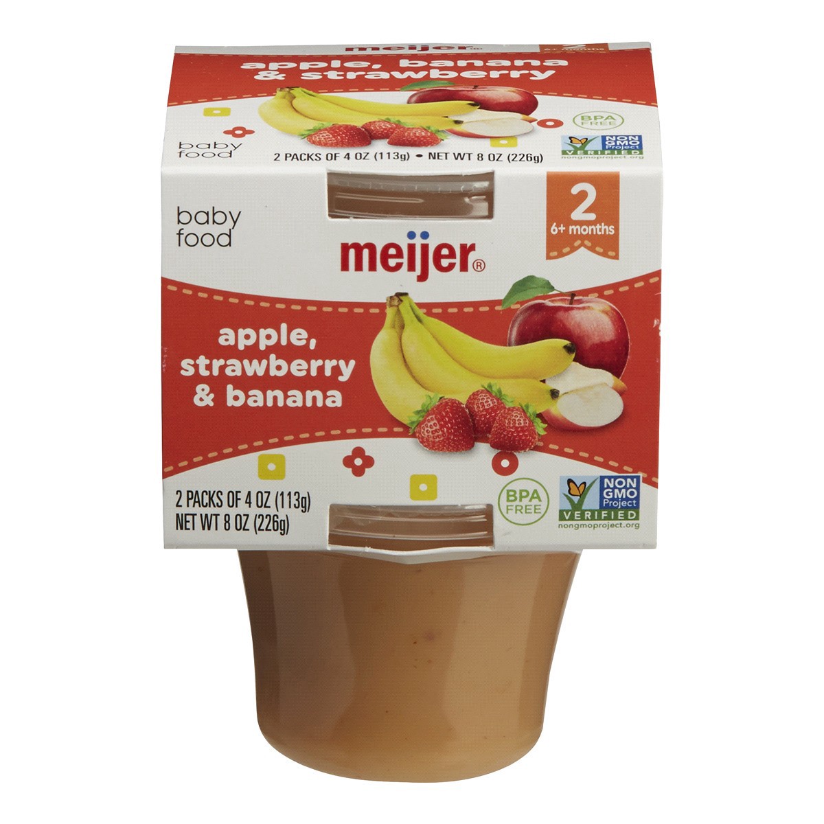 slide 1 of 5, Meijer Baby Food Apple, Strawberry, & Banana of, 2 ct; 4 oz