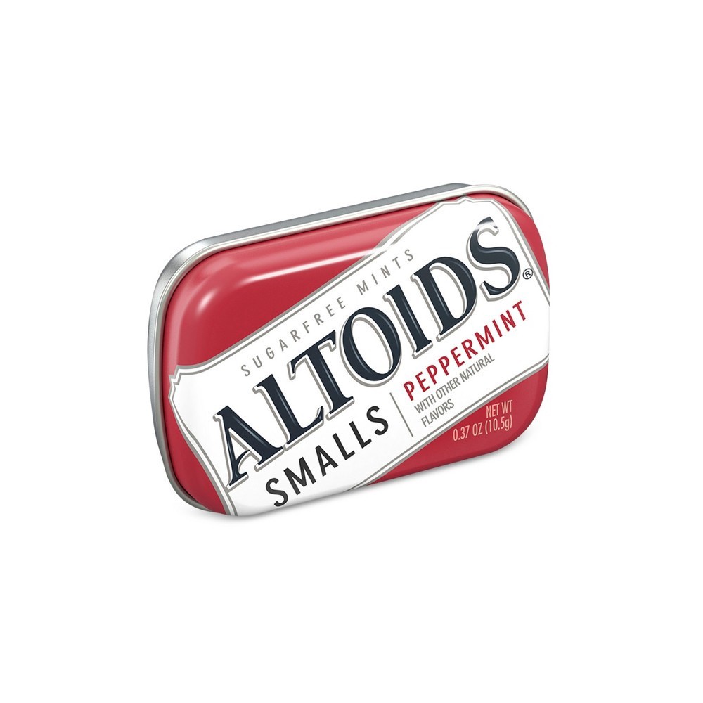 slide 4 of 5, ALTOIDS Peppermint Sugar Free Breath Mints Hard Candy, 1.11 oz Tin (3 Pack), 0.37 oz